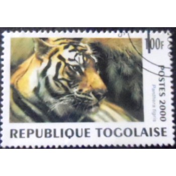 Imagem do selo postal do Togo de 2000 Tiger  anunciado