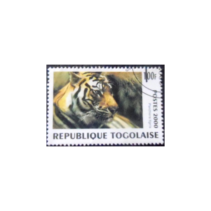 Imagem do selo postal do Togo de 2000 Tiger  anunciado