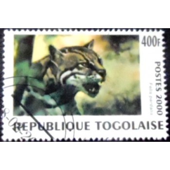 Imagem do selo postal do Togo de 2000 Ocelot  anunciado