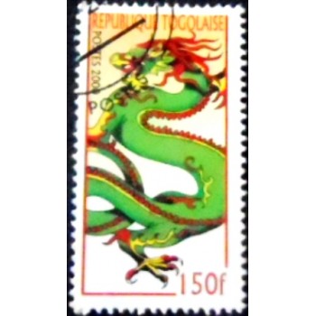 Imagem do selo postal do Togo de 2000 Views of dragon anunciado