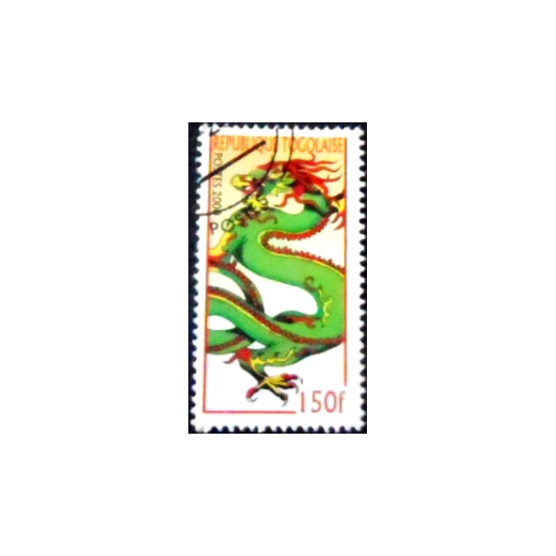 Imagem do selo postal do Togo de 2000 Views of dragon anunciado
