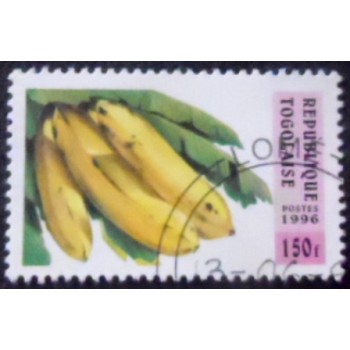 Imagem do selo postal do Togo de 1996 Bananas anunciada