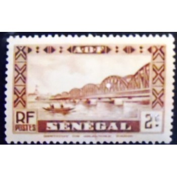 Selo postal do Senegal de 1935 Faidherbe bridge M anunciado