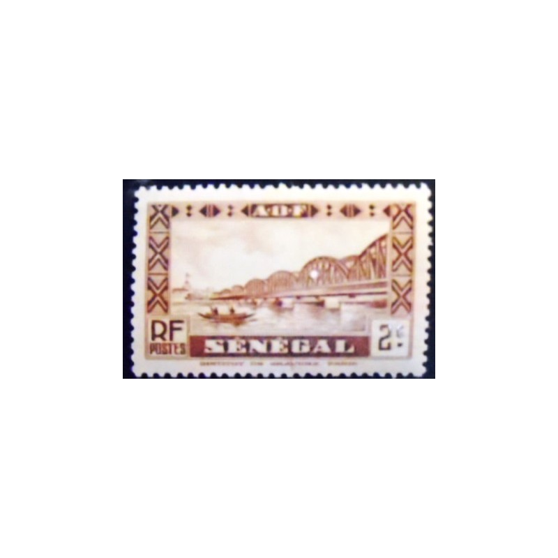 Selo postal do Senegal de 1935 Faidherbe bridge M anunciado