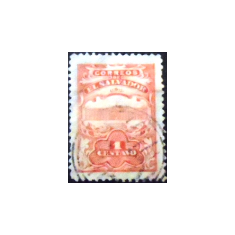 Imagem do selo postal de El Salvador de 1911 National Palace anunciado