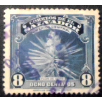 imagem do selo postal de El Salvador de 1938 Izote flower U anunciado