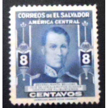 Imagem do selo postal de El Salvador de 1947 General Ramon Belloso N anunciado