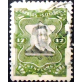 SImagem do slo postal de El Salvador de 1910 General Fernando Figueroa anuciado