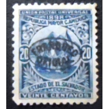 Imagem do selo postal de El Salvador de 1898 Allegory of Central American  Union anunciado