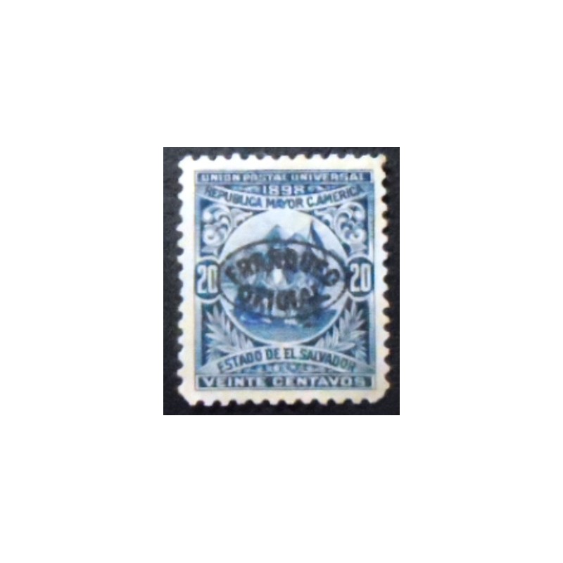 Imagem do selo postal de El Salvador de 1898 Allegory of Central American  Union anunciado