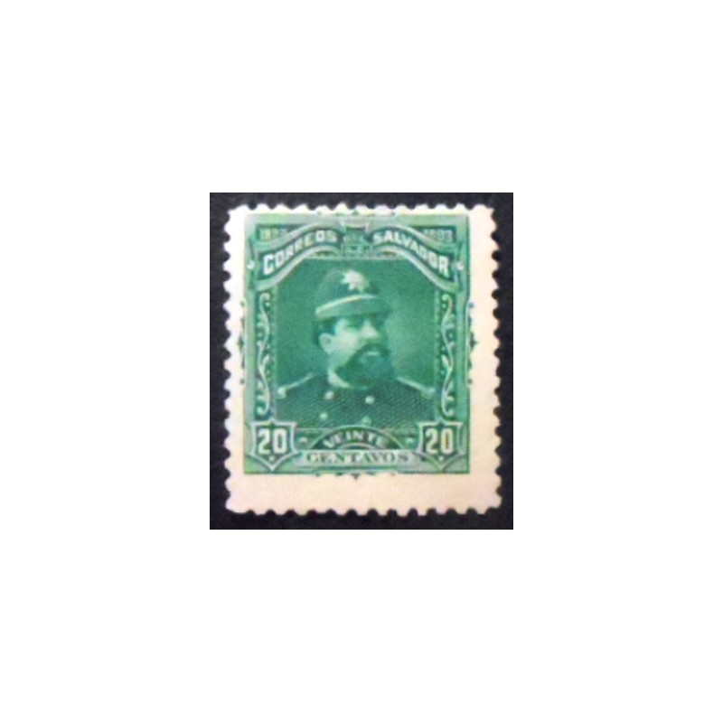 Imagem do selo postal de El Salvador de 1893 General Carlos Ezeta N anunciado