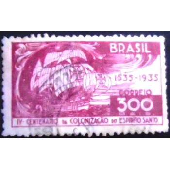 Selo postal do Brasil de 1935 Colonização Espírito Santo U