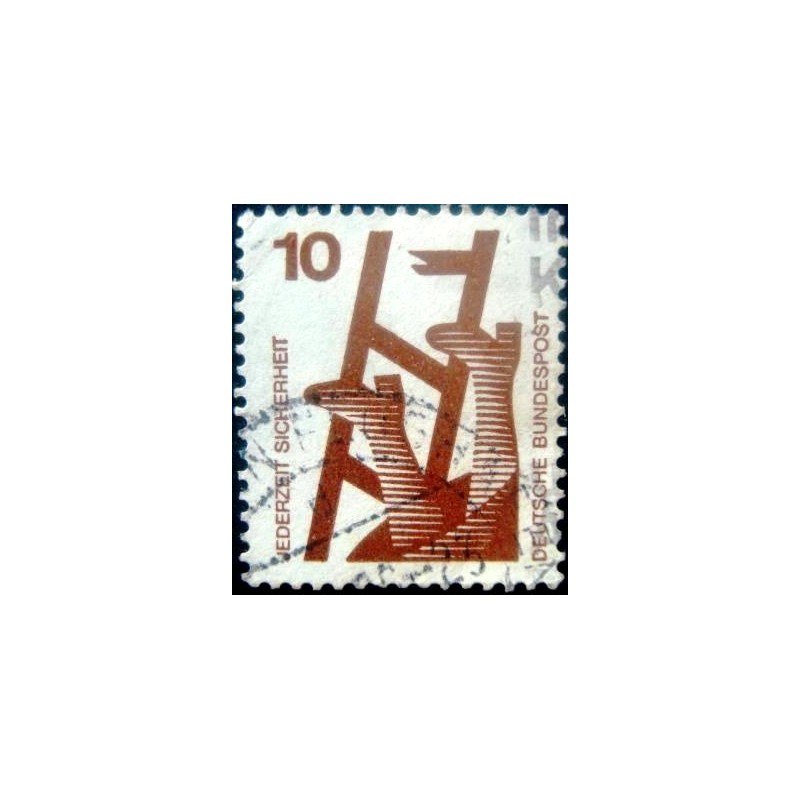 Imagem similar à do selo fiscal da Alemanha de 1972 Defective ladder UA