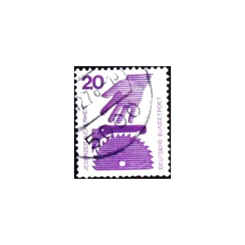 Imagem similar à do selo postal da Alemanha de 1972 Circular saw UA anunciado