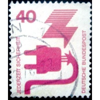 Imagem do selo postal da Alemanha de 1972 Defective plug UA
