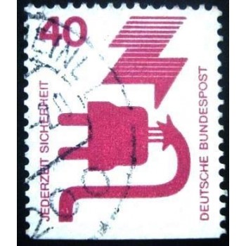 Imagem do selo postal da Alemanha de 1974 Defective ladder UD