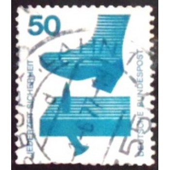 Imagem similar à do selo postal da Alemanha de 1973 Nail in a board UA anunciado