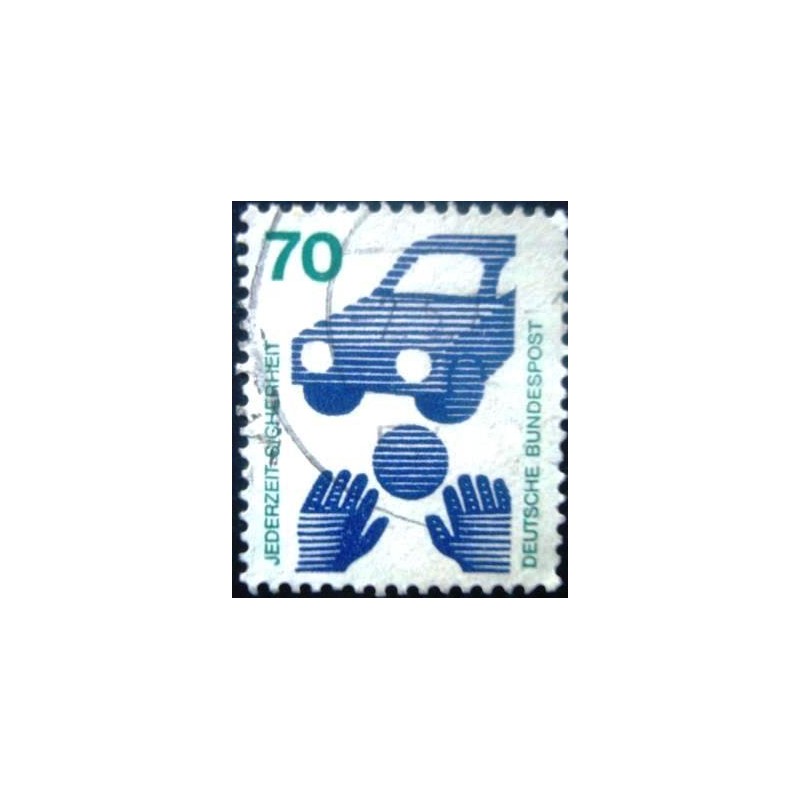 Imagem similar à do selo postal da Alemanha de 1973 Road safety UA