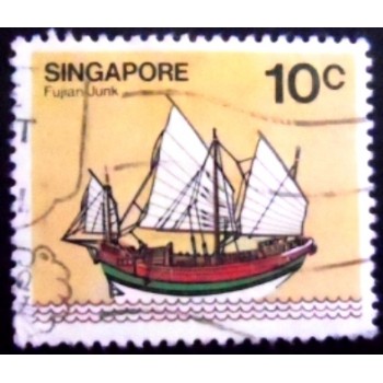 Imagem similar à do selo postal de Singapura de 1980 Fujian Junk