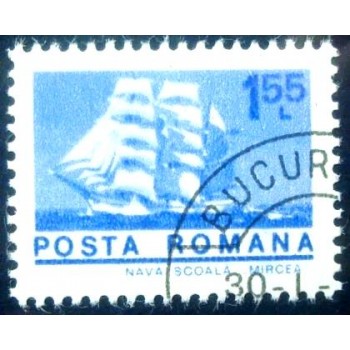 Imagem similar à do selo postal da Romênia de 1974 Ship Mircea