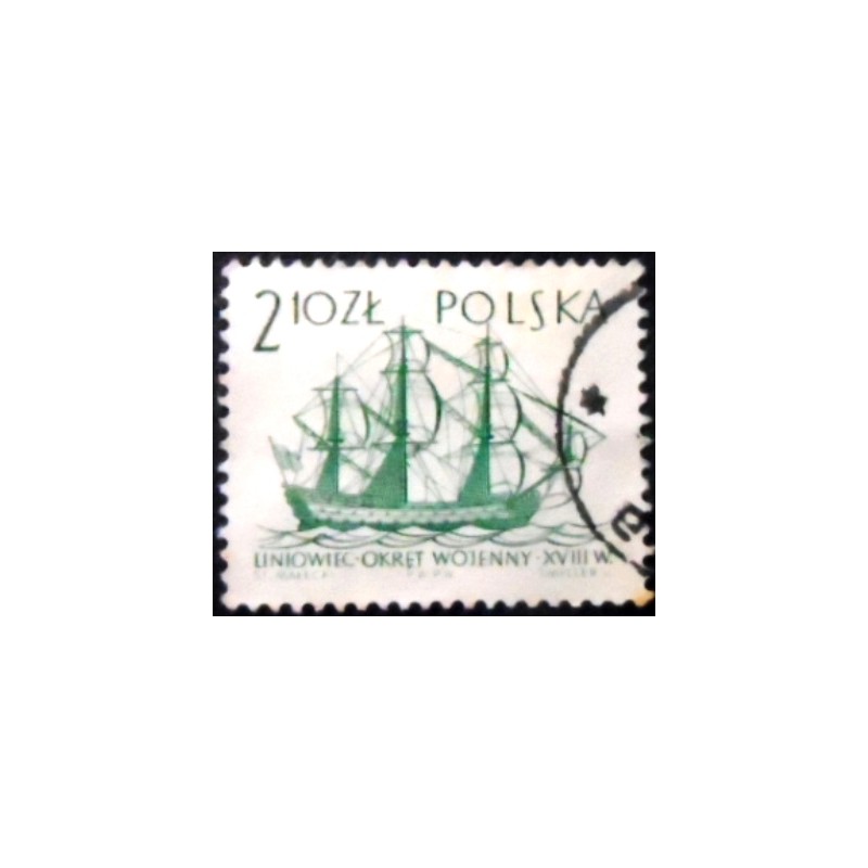 Imagem similar à do selo postal da Polônia de 1964 Ship of the Line 12¾ x 12½ anunciado