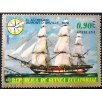 imagem do selo postal da Guiné Equatorial de 1976 Astrolabe anunciado
