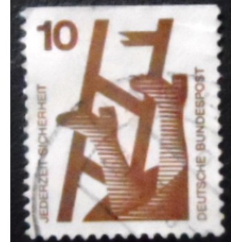 Imagem do selo postal da Alemanha de 1974 Defective ladder C anunciado