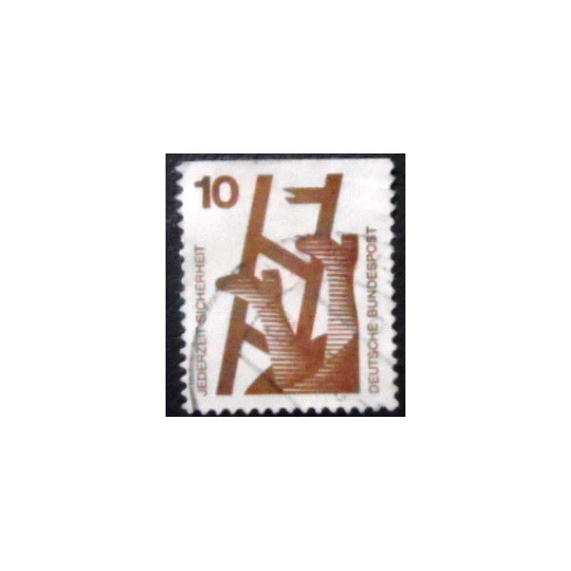 Imagem do selo postal da Alemanha de 1974 Defective ladder C anunciado