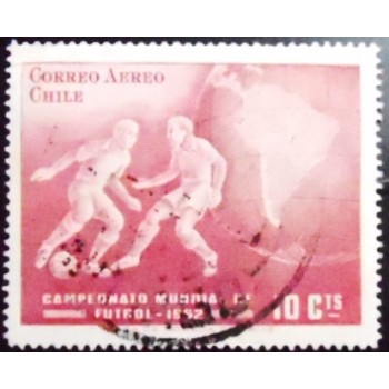 Imagem similar à do selo postal do Chile de 1962 Football Players U