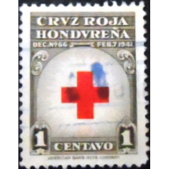 Imagem do selo postal de Honduras de 1950 Red Cross