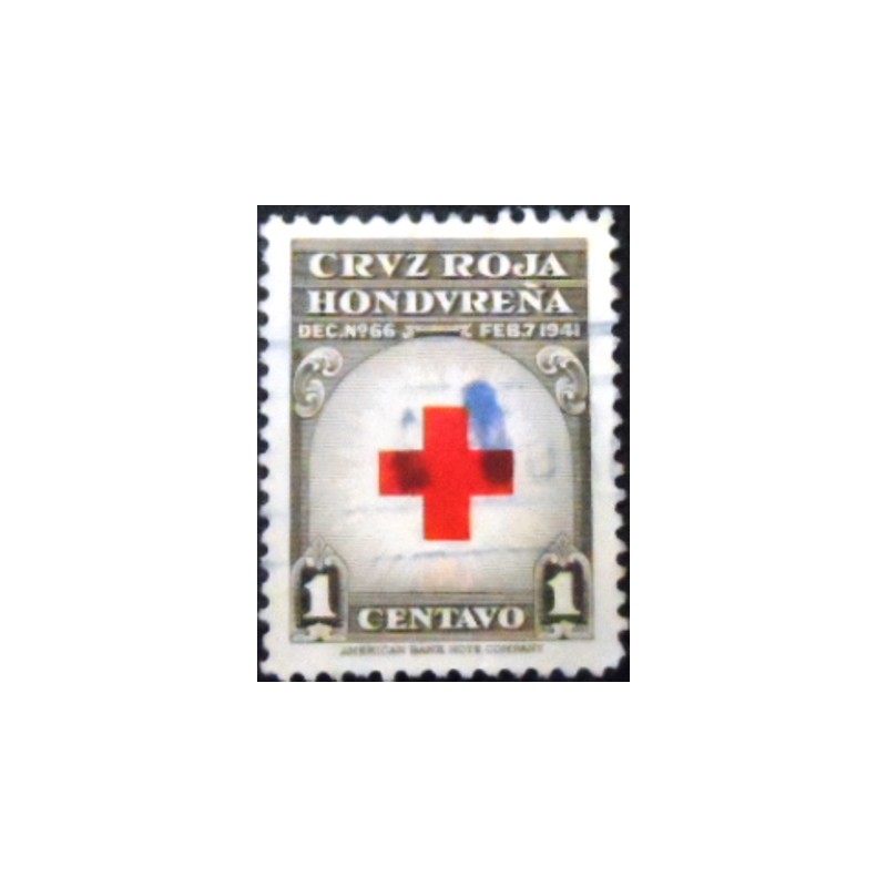 Imagem do selo postal de Honduras de 1950 Red Cross