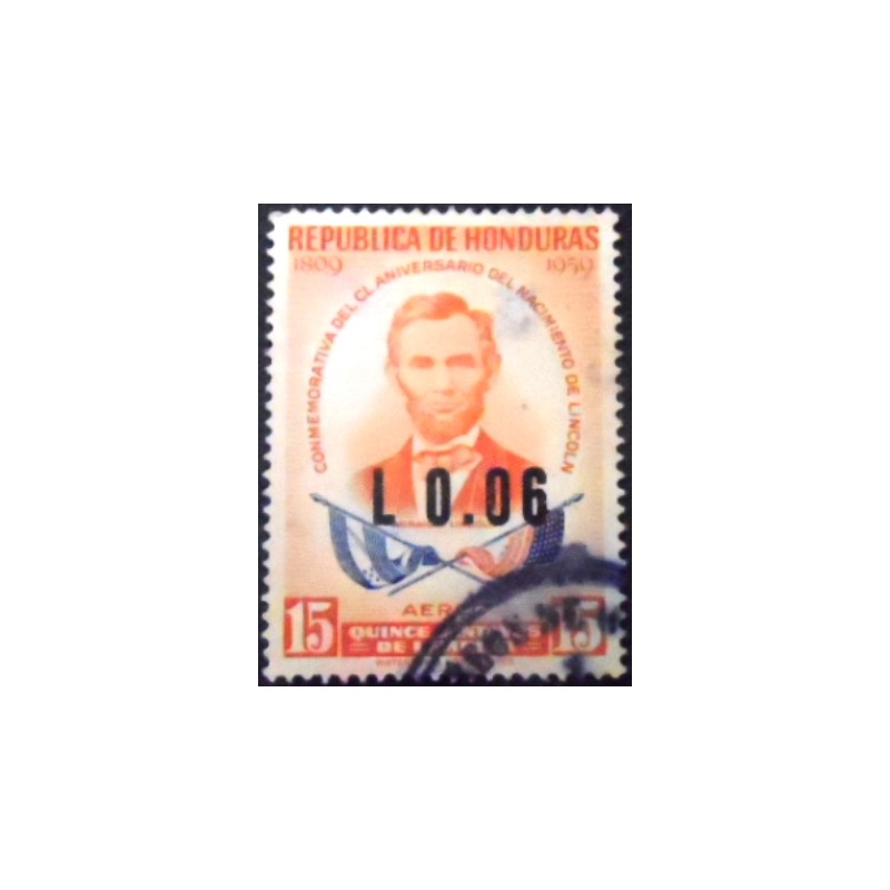 Selo postal de Honduras de 1964 Lincoln U