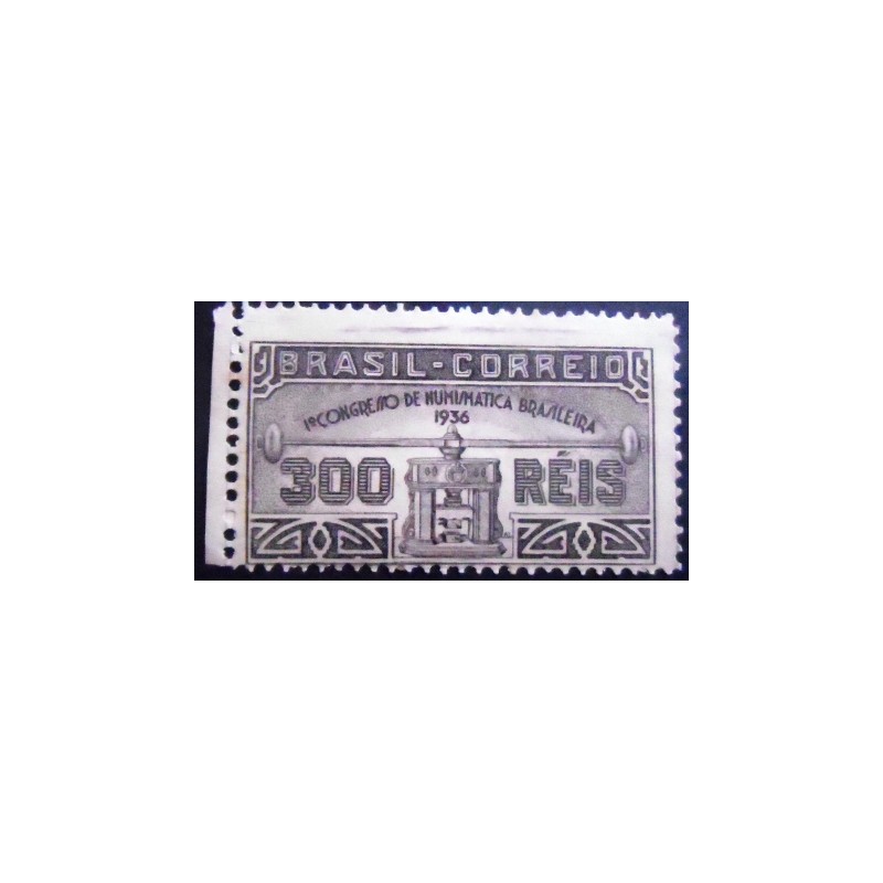 Selo postal do Brasil de 1936 Congresso de Numismática M