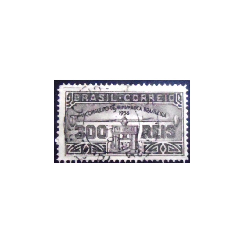 Selo postal do Brasil de 1936 Congresso de Numismática U