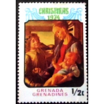 Imagem do selo postal de Granada-Grenadines de 1974 Virgin and Child by Botticelli anunciado