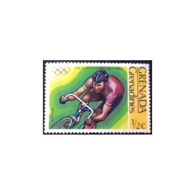 Imagem do selo postal de Granada-Grenadines de 1976 Cycling anunciado