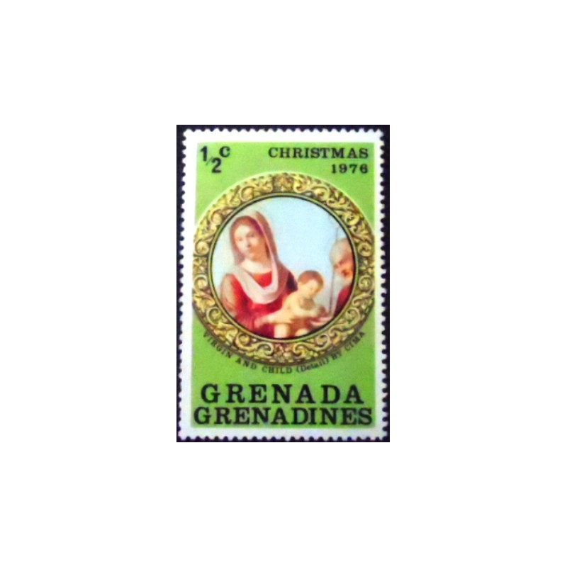 Imagem do selo postal de Granada-Grenadines de 1976 Virgin and Child anunciado