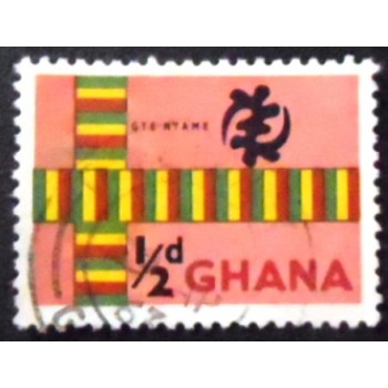 Imagem do selo postal de Gana de 1961 Religious Symbols ½ anunciado