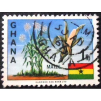 Imagem do selo postal de Gana de 1967 Maize  anunciado