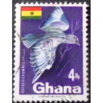Imagem do selo postal de Gana de 1967 Rufous-crowned Roller anunciado