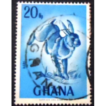 Imagem do selo postal de Gana de 1967 Cape Hare anunciado
