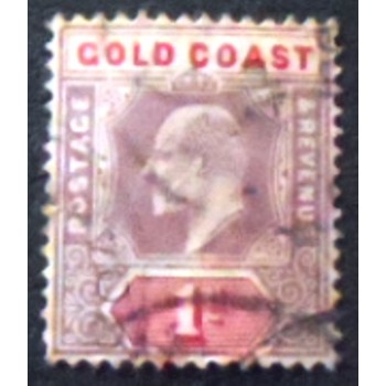 Imagem do selo postal da Costa Dourada de 1902 King Edward VII 1 anunciado