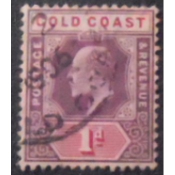 Imagem do selo postal da Costa Dourada de 1904 King Edward VII 1 anunciado