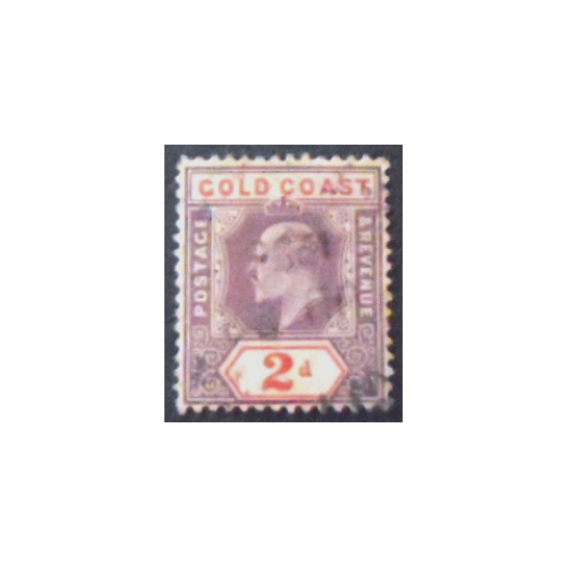 Imagem do selo postal da Costa Dourada de 1904 King Edward VII 2 anunciado