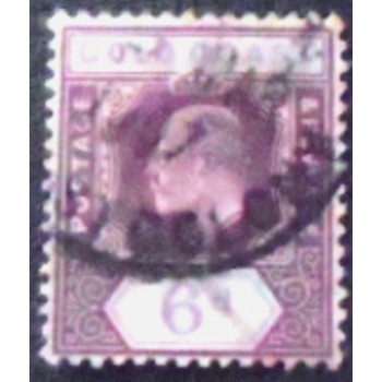 Imagem do selo postal da Costa Dourada de 1906 King Edward VII 6 anunciado