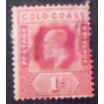 Imagem do selo postal da Costa Dourada de 1907 King Edward VII 1 anunciado