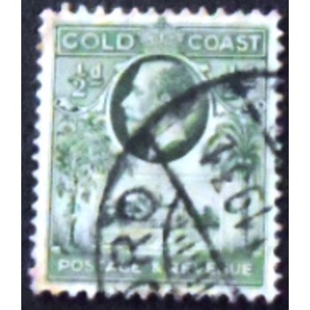 Imagem do selo postal da Costa Dourada de 1928 King George V and Christiansborg Castle  ½ anunciado