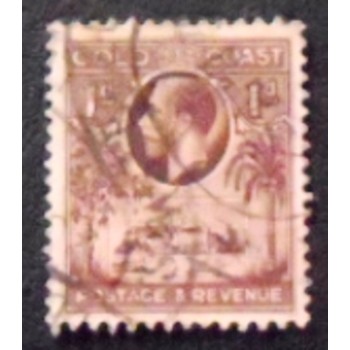 Imagem do selo postal da Costa Dourada de 1928 King George V and Christiansborg Castle 1 anunciado