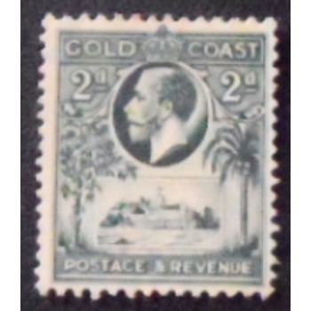 Imagem do selo postal da Costa Dourada de 1928 King George V and Christiansborg Castle 2 anunciado