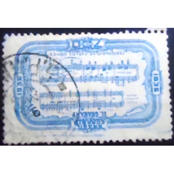 Imagem do selo postal do Brasil de 1936 Carlos Gomes azul 700 U anunciado